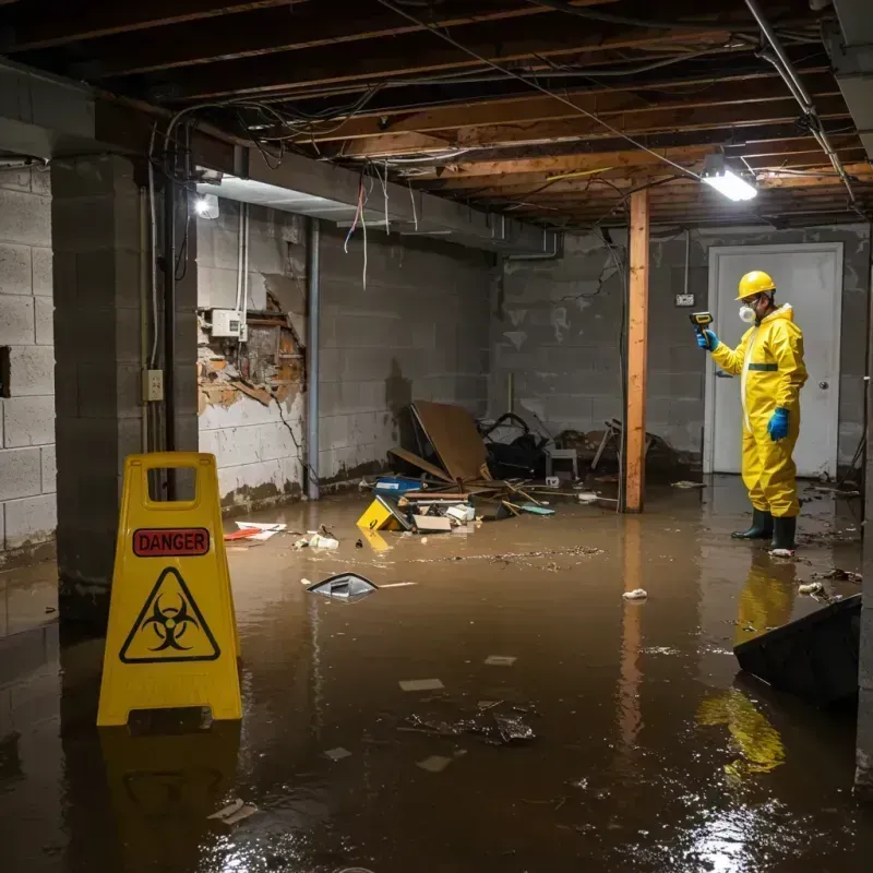 Flooded Basement Electrical Hazard in Brown City, MI Property